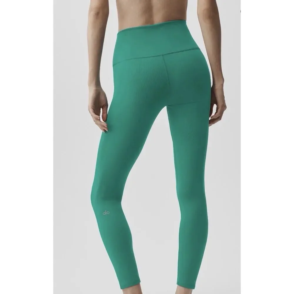 NWT - Alo Yoga Airbrush 7/8 High-Waist Leggings - Emerald Isle - Size M